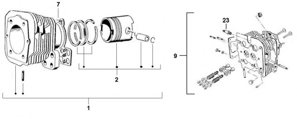 Motor Zylinder - Ape Poker 422ccm 4T AC 1990-1993 M4R1T