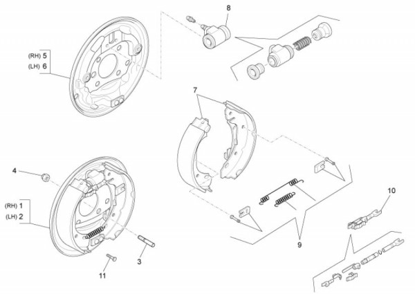 Bowdenzüge Bremsanlage hinten - Porter D120 Diesel 1300ccm 4T LC 2013- ZAPS90CK