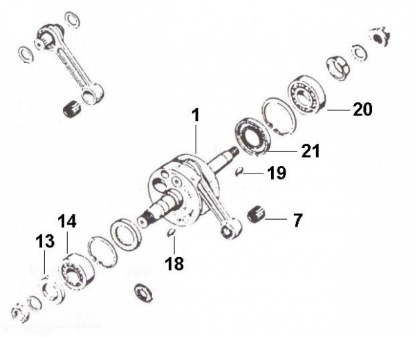 Motor Kurbelwelle - Vespa Commercial 175ccm 2T AC 1967-1974 AD2T