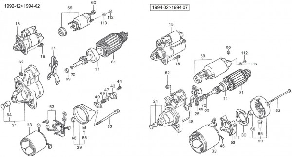 Motor Anlasser - Porter Porter 1000ccm 4T LC 1992-1998 ZAPS85