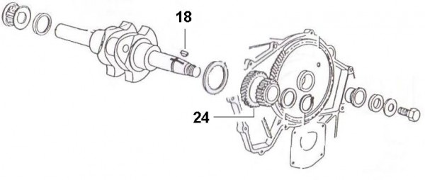 Motor Kurbelwelle - Ape Poker 422ccm 4T AC 1993- M4R4T