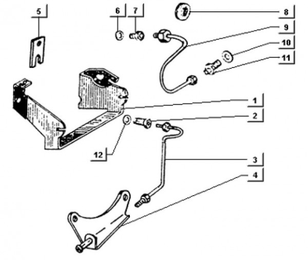 Fahrgestell Ölleitungen - Ape TM 703 mit Lenker 220ccm 2T AC 2000-2007 ATM3T