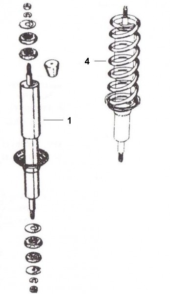 Radaufhängung Stoßdämpfer hinten - Ape TM 50ccm 2T AC 1985- TL4T