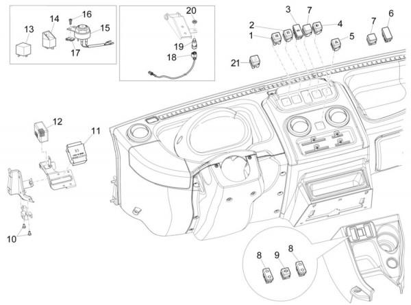 Elektrische Anlage Schalter - Porter Maxxi Multitech 1300ccm 4T LC 2016-