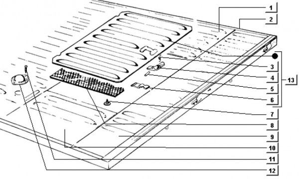 Fahrgestell Inspektionsklappe - Ape TM 703 Diesel mit Lenker 422ccm 4T AC 1997-2004 ZAPT10000