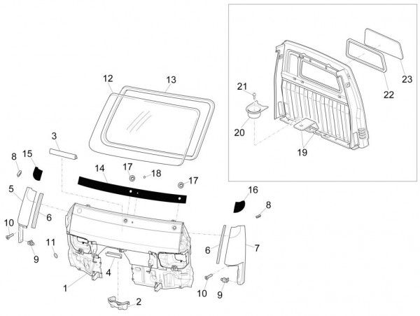 Fahrgestell Windschutzscheibe - Porter Maxxi Multitech 1300ccm 4T LC 2016-