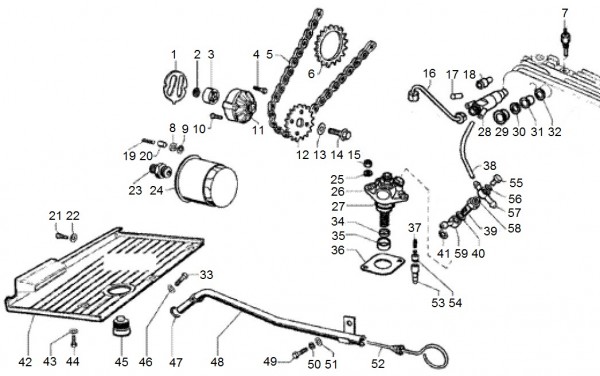 Motor Ölfilter - Ape TM 703 Diesel mit Lenkrad 422ccm 4T AC 2005-2010 ZAPT10000