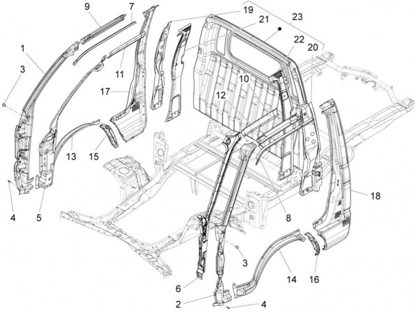 Fahrgestell Rahmen seitlich - Porter Quargo 700ccm 4T LC 2009- ZAP4P10000