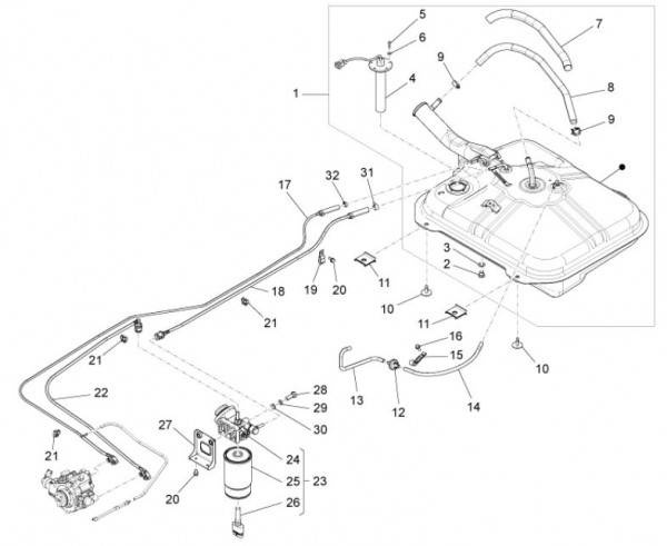 Fahrgestell Benzintank - Porter D120 Diesel 1300ccm 4T LC 2013- ZAPS90CK