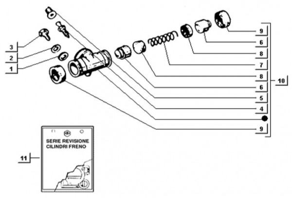 Radaufhängung Radbremszylinder hinten - Ape TM 703 Diesel mit Lenker 422ccm 4T AC 1997-2004 ATD1T