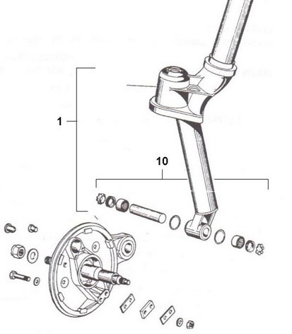 Radaufhängung Steuerrohr - Ape TM 220ccm 2T AC 1982-1983 ATM1T