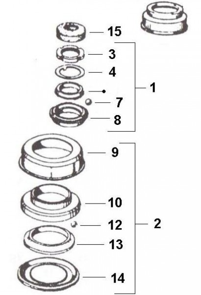 Radaufhängung Steuerlagersatz - Ape 220ccm 2T AC 1978- MPV2T