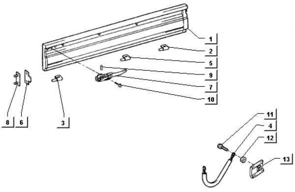 Fahrgestell Bordwände - Ape TM 703 Diesel mit Lenker 422ccm 4T AC 1997-2004 ATD1T