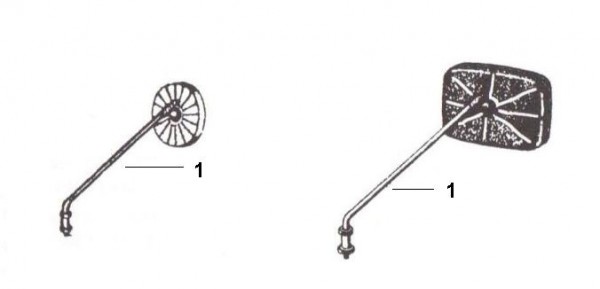 Fahrgestell Spiegel - Ape Car 220ccm 2T AC 1985- AF4T