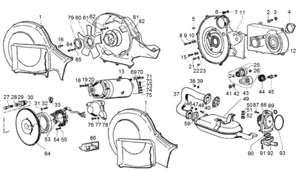 Motor Auspuff - Ape TM 703 Diesel mit Lenkrad 422ccm 4T AC 2005-2010 ZAPT10000