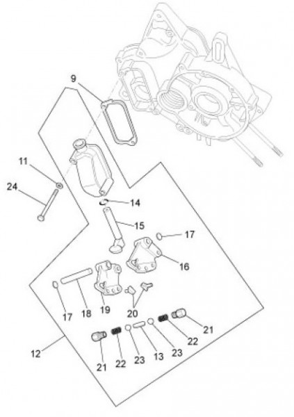 Motor Schalthebel - Ape TM 703 mit Lenkrad 220ccm 2T AC 2008-2016 ZAPT10000