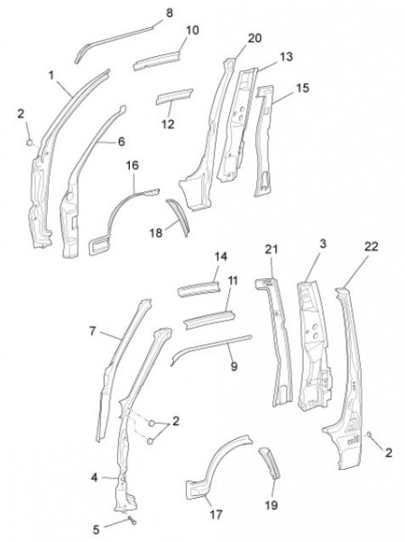 Fahrgestell Rahmen seitlich - Porter Maxxi D120 Diesel 1200ccm 4T LC 2013- ZAPS90AK