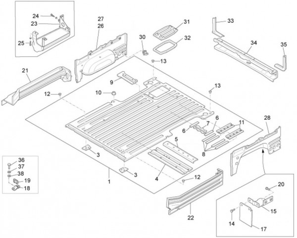 Fahrgestell Bodenpaneel hinten - Porter Porter Electric ccm 2011- ZAPS9E