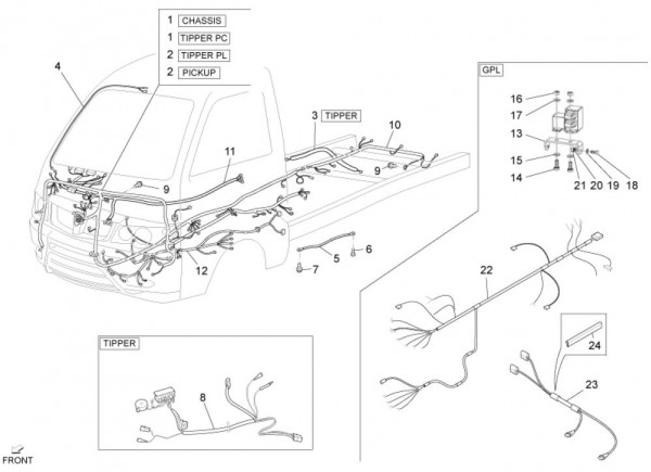 Elektrische Anlage Kabelbaum - Porter Maxxi Multitech 1300ccm 4T LC 2013- ZAPS90AJ