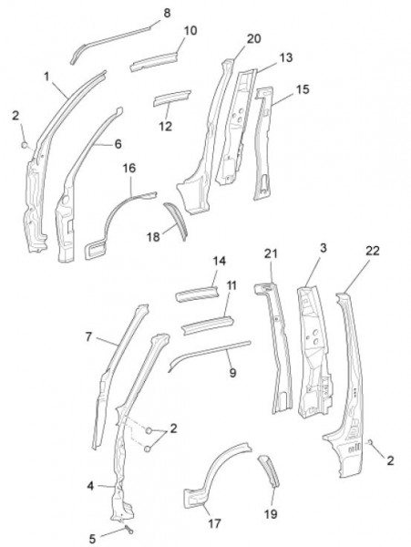 Fahrgestell Rahmen seitlich - Porter Maxxi Multitech 1300ccm 4T LC 2010- ZAPS90AJ
