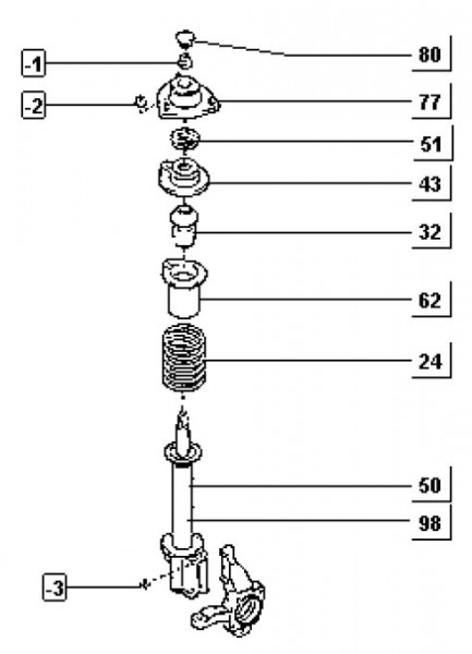 Radaufhängung Stoßdämpfer vorn - Porter Porter Diesel 1400ccm 4T LC 1998-2004 ZAPS85000007