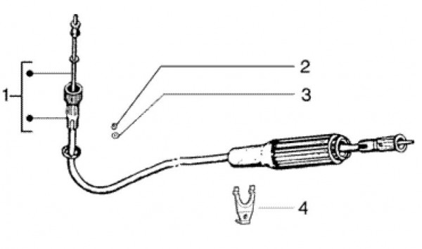 Bowdenzüge Tachowelle - Ape TM 703 Diesel mit Lenkrad 422ccm 4T AC 2005-2010 ZAPT10000