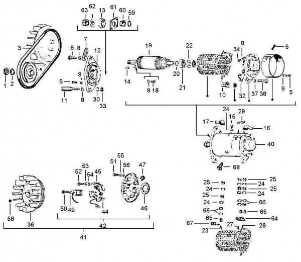 Motor Dynastarter - Vespa Car 200ccm 2T AC 1983- AF3T