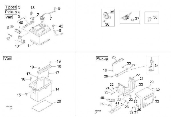Elektrische Anlage Batterie - Porter D120 Diesel 1300ccm 4T LC 2011- ZAPS90TK