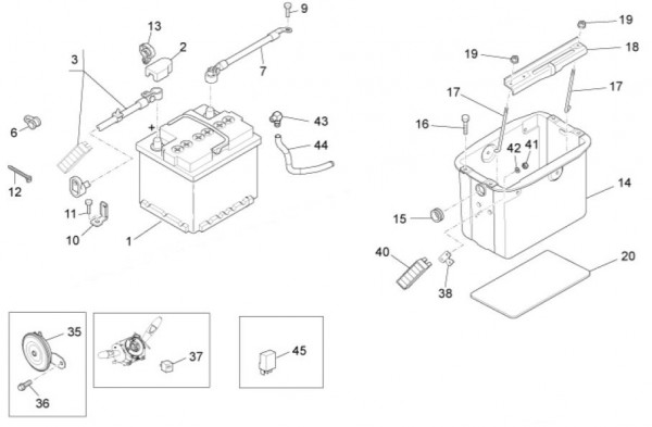 Elektrische Anlage Batterie - Porter Multitech 1300ccm 4T LC 2014- ZAPS90VJ