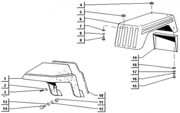 Fahrgestell Kotflügel - Ape TM 703 mit Lenkrad 220ccm 2T AC 2000-2007 ATM3T