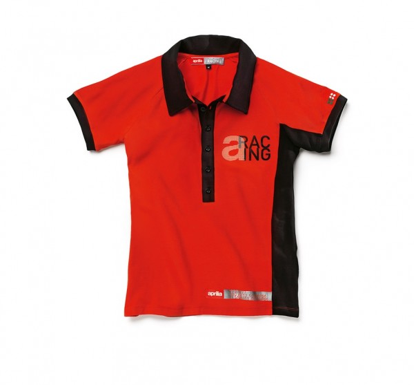 Aprilia Polo Shirt, kurzarm, Damen, Größe: S, rot, Baumwolle
