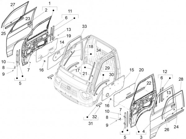 Fahrgestell Türen vorn II - Porter Quargo 700ccm 4T LC 2007- ZAPP10000