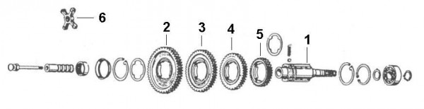 Motor Getriebe - Ape 220ccm 2T AC 1978- MPV2T