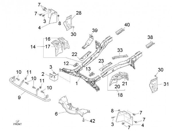 Fahrgestell Rahmen vorn - Porter D120 Diesel 1300ccm 4T LC 2011- ZAPS90VK