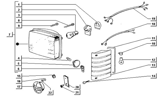 Elektrische Anlage Scheinwerfer - Ape TM 218ccm 2T AC 1984- ATM2 00001001