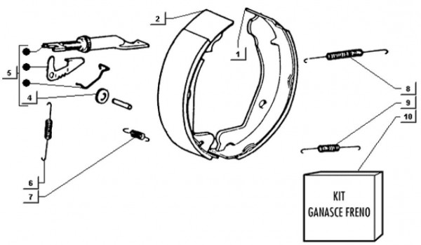 Radaufhängung Bremsbacken hinten - Ape TM 703 mit Lenker 218ccm 2T AC 1997-1999 ATM2 00001001