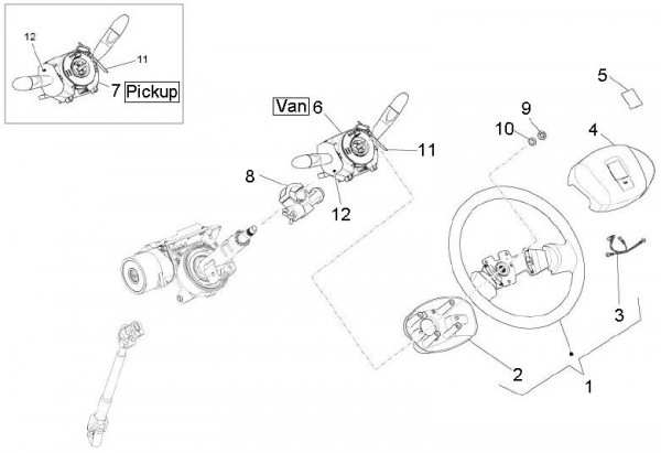 Lenker Lenkrad - Porter D120 Diesel 1300ccm 4T LC 2011- ZAPS90CK