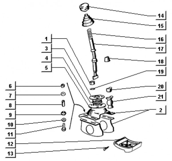 Motor Schalthebel - Ape TM 703 Diesel mit Lenkrad 422ccm 4T AC 1997-2004 ZAPT10000