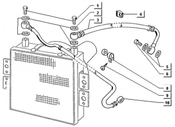 Fahrgestell Kühlleitungen - Ape TM 703 Diesel mit Lenker 422ccm 4T AC 1997-2004 ZAPT10000