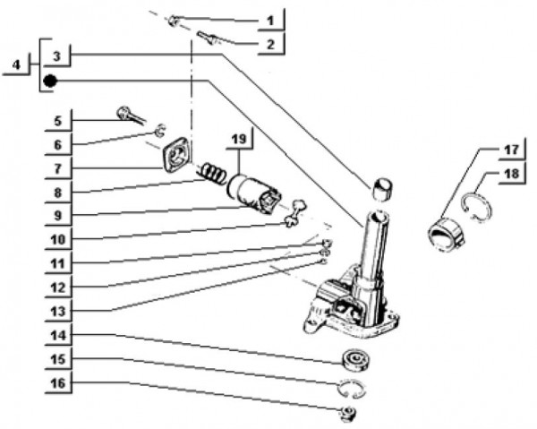 Lenker Lenkgehäuse - Ape TM 703 Diesel mit Lenkrad 422ccm 4T AC 1997-2004 ZAPT10000