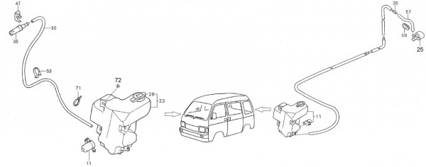 Fahrgestell Wischwasserbehälter - Porter Porter 1000ccm 4T LC 1992-1998 ZAPS85