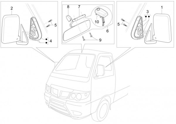 Lenker Rückspiegel - Porter Multitech 1300ccm 4T LC 2017- ZAPS90TGW