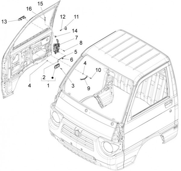 Fahrgestell Türen vorn - Porter Quargo 700ccm 4T LC 2007- ZAP4P10000