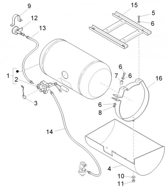 Fahrgestell Benzintank GPL - Porter Multitech 1300ccm 4T LC 2010- ZAPS90VJ