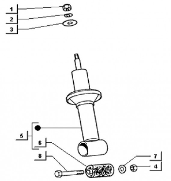 Radaufhängung Stoßdämpfer hinten - Ape TM 703 mit Lenker 218ccm 2T AC 1997-1999 ATM2 00001001