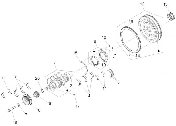 Motor Kurbelwelle - Porter D120 Diesel 1300ccm 4T LC 2014- ZAPS90VK