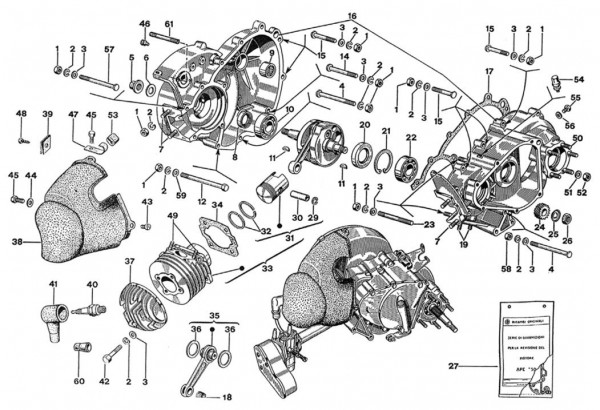 Motor Motor - Ape 50ccm 2T AC 1980- TL3T
