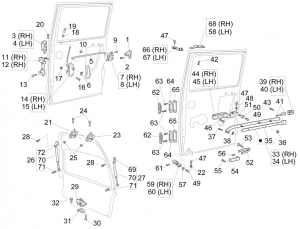Fahrgestell Türen hinten II - Porter Multitech 1300ccm 4T LC 2017-