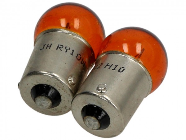 Ring Leuchtmittel, Glühlampe, 2-er Karton, 12 V, 10 W, BAU15s, orange