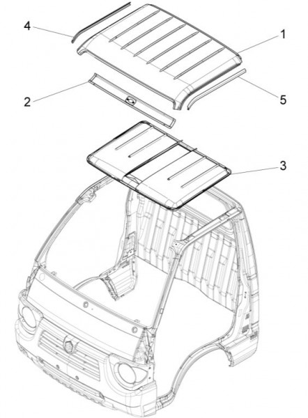 Fahrgestell Dachpaneel - Porter Quargo 700ccm 4T LC 2015- ZAPP10000